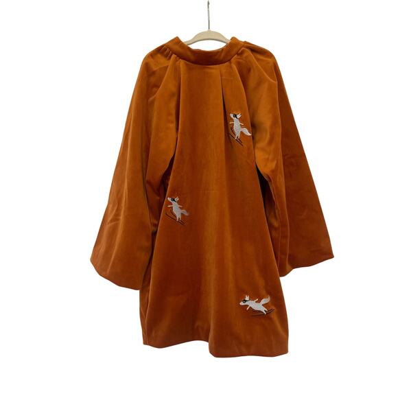 NWT OMAMImini Velvet fox 🦊 Dress In rust - Picture 1 of 7